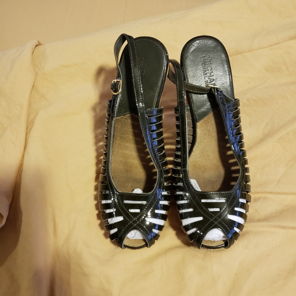 Olive Green Patent Leather Michael Kors Sandals